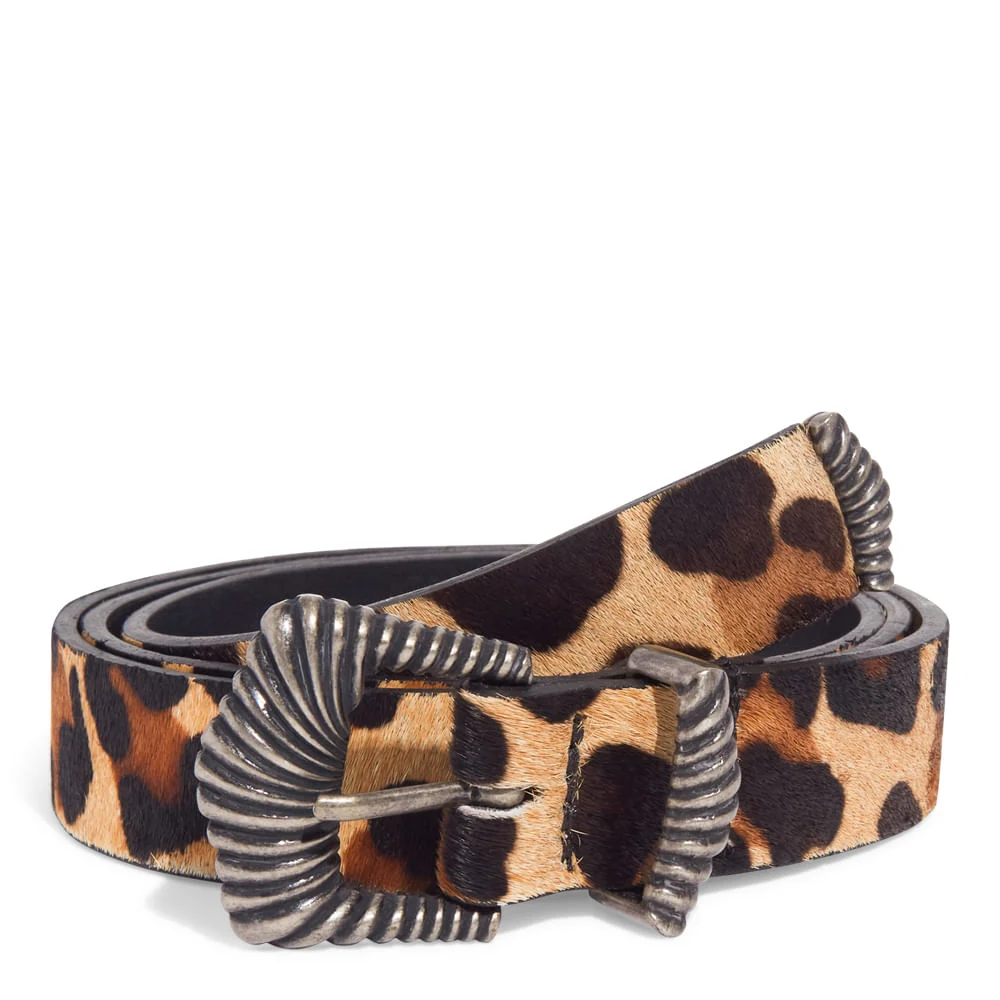 Cinto Couro Animal Print Pelo Onça - vista 2 de 2