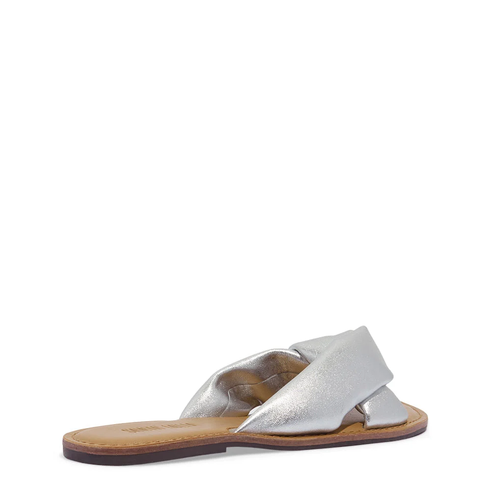Rasteira Couro Nobre Soft Metalizada Prata - vista 4 de 4